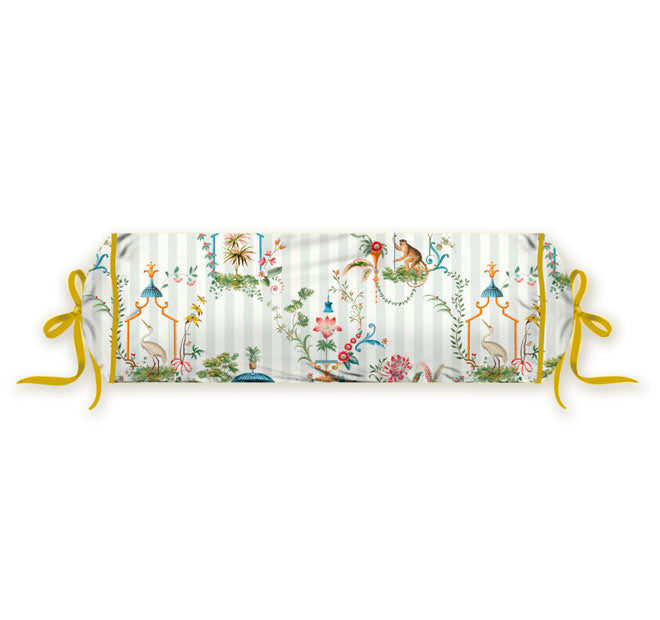 Singerie 22x70cm Filled Roll Cushion White