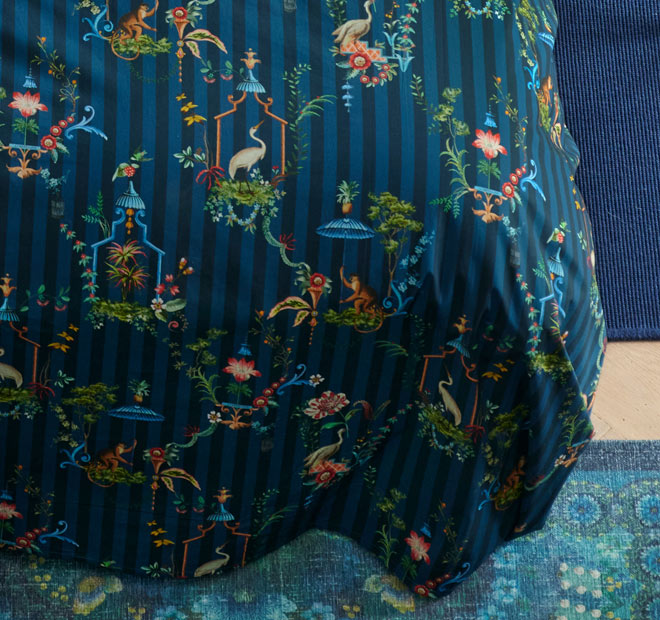 Singerie Quilt Cover Set Range Dark Blue