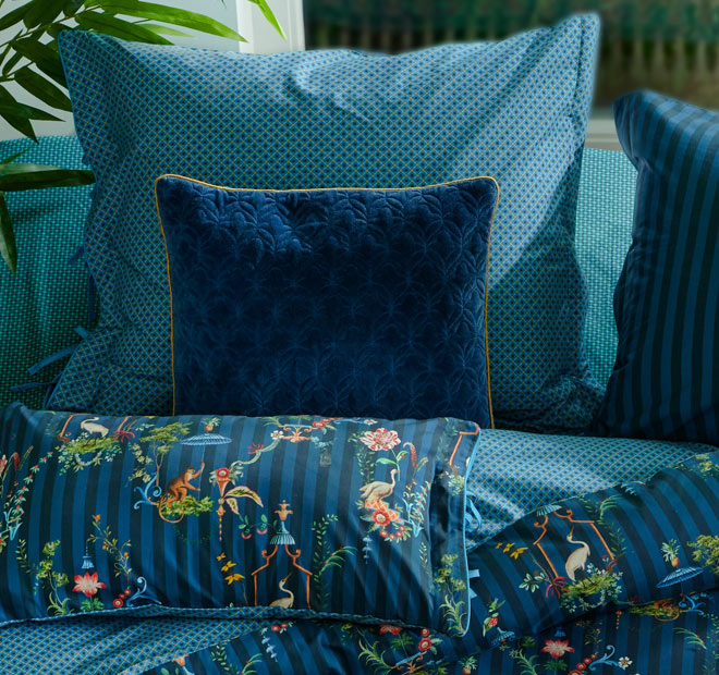 Singerie Quilt Cover Set Range Dark Blue