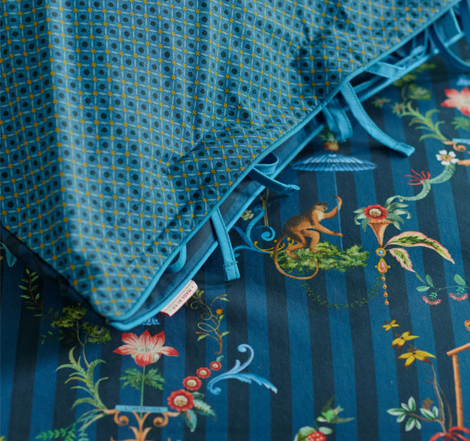 Singerie Quilt Cover Set Range Dark Blue