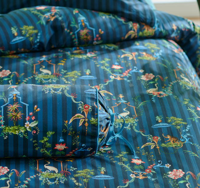 Singerie Quilt Cover Set Range Dark Blue