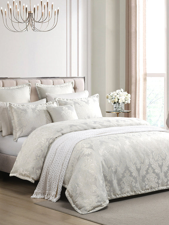 Amalia Quilt Cover Set Range Ivory