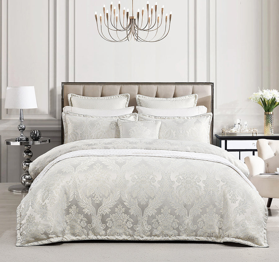 Amalia Quilt Cover Set Range Ivory