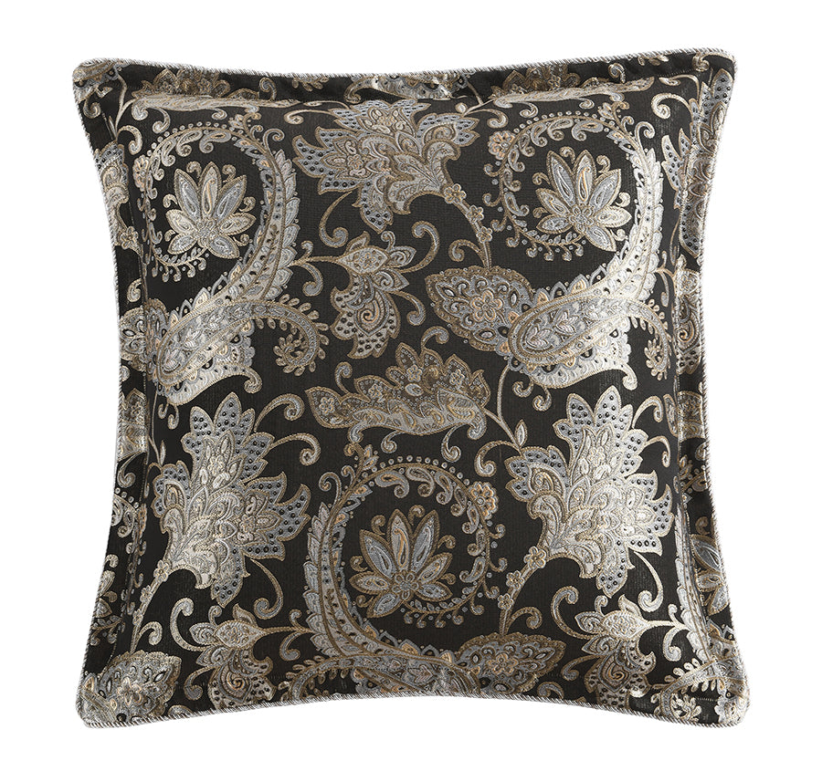 Arabella European Pillowcase Black