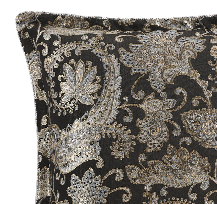 Arabella European Pillowcase Black