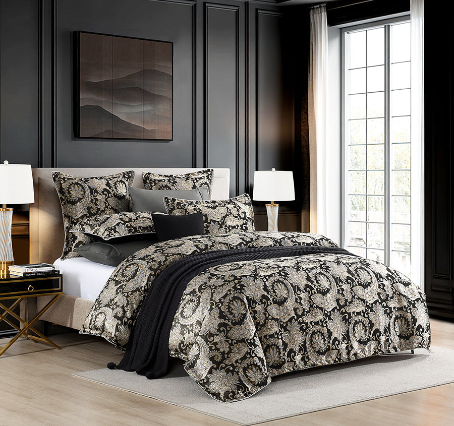 Arabella Quilt Cover Set Range Black