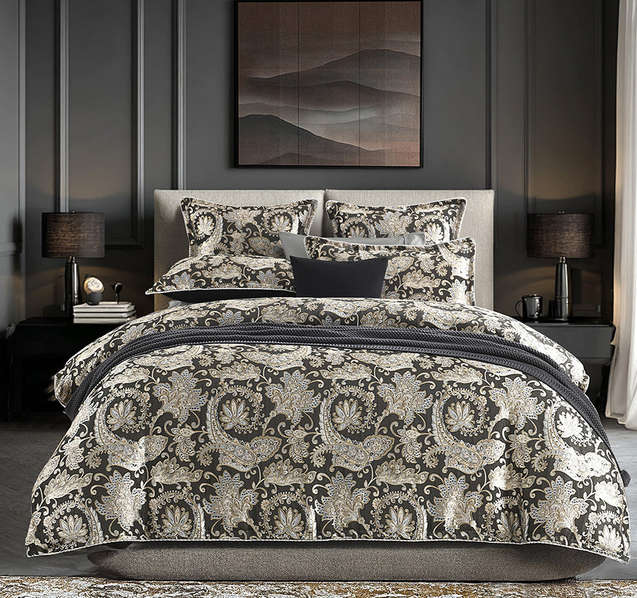 Arabella Quilt Cover Set Range Black