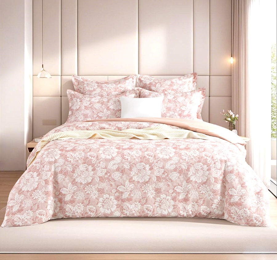 Aura Quilt Cover Set Range Blush