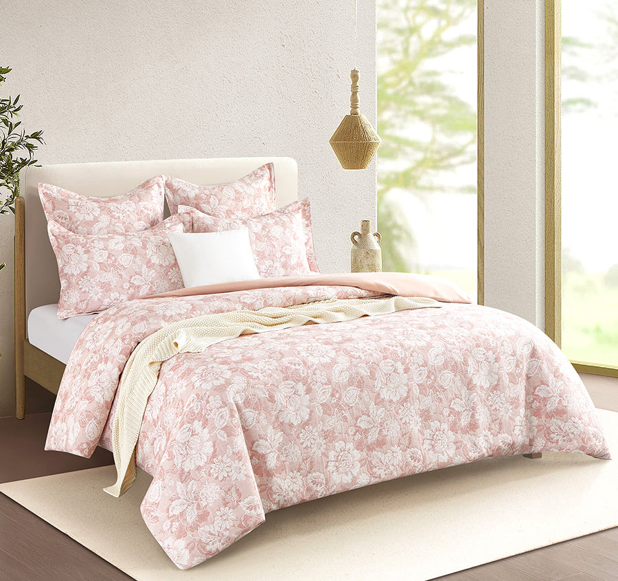 Aura Quilt Cover Set Range Blush