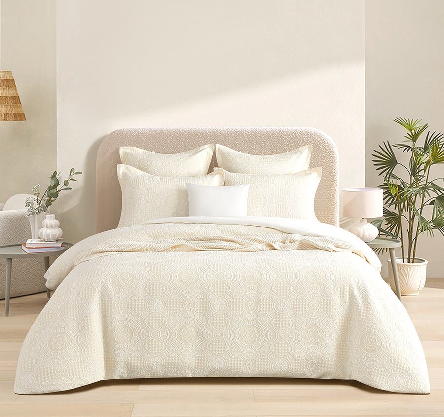 Dakota Quilt Cover Set Range Beige