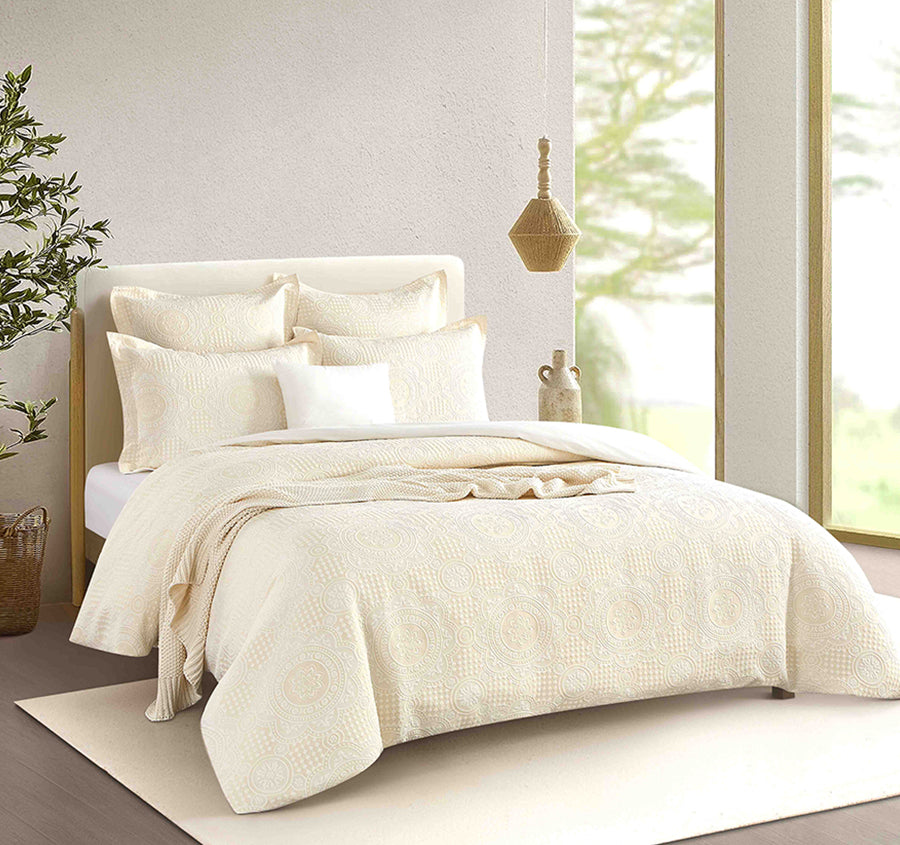 Dakota Quilt Cover Set Range Beige