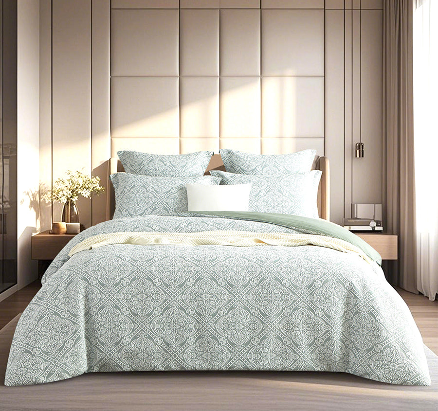 Mayfair Quilt Cover Set Range Sage