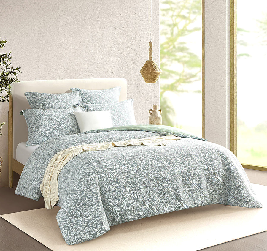 Mayfair Quilt Cover Set Range Sage