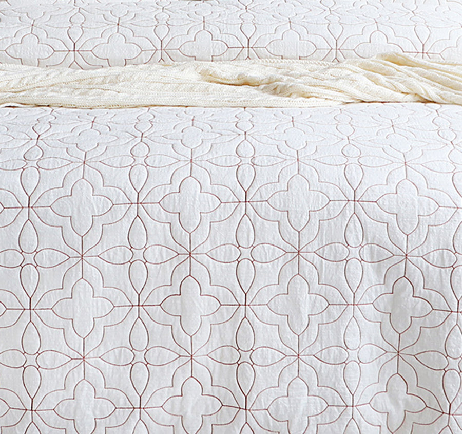 Solaris Quilt Cover Set Range Rust