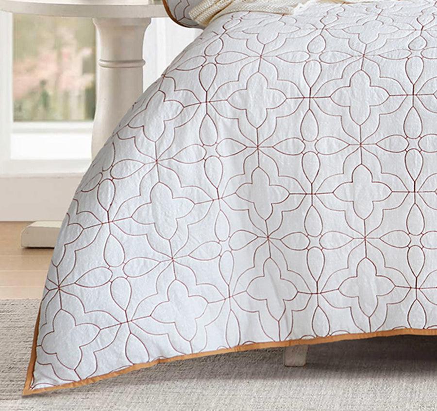 Solaris Quilt Cover Set Range Rust