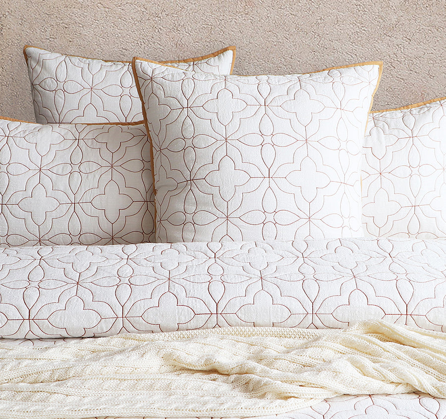 Solaris Quilt Cover Set Range Rust