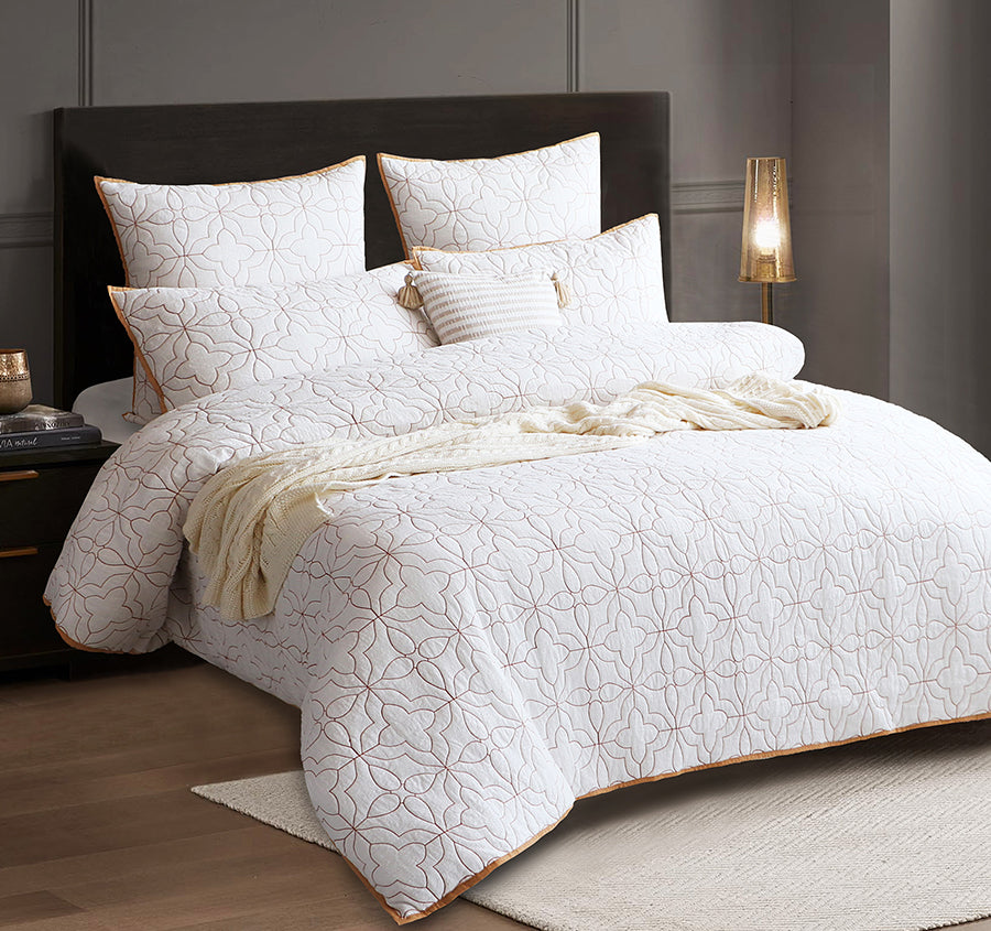 Solaris Quilt Cover Set Range Rust