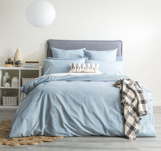 Chambray Paradis Quilt Cover Set Range Aquatic