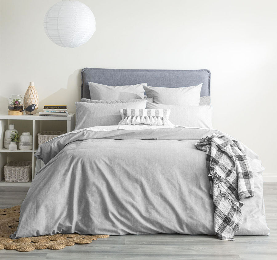 Chambray Paradis Quilt Cover Set Range Castlerock