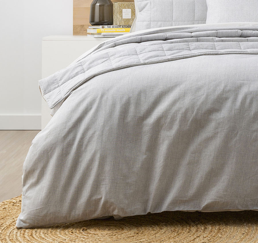 Chambray Paradis Quilt Cover Set Range Castlerock