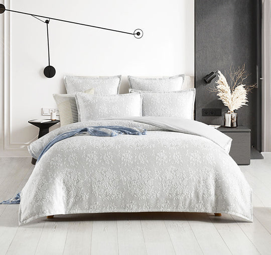 Chloe Jersey Quilt Cover Set Range Ivory
