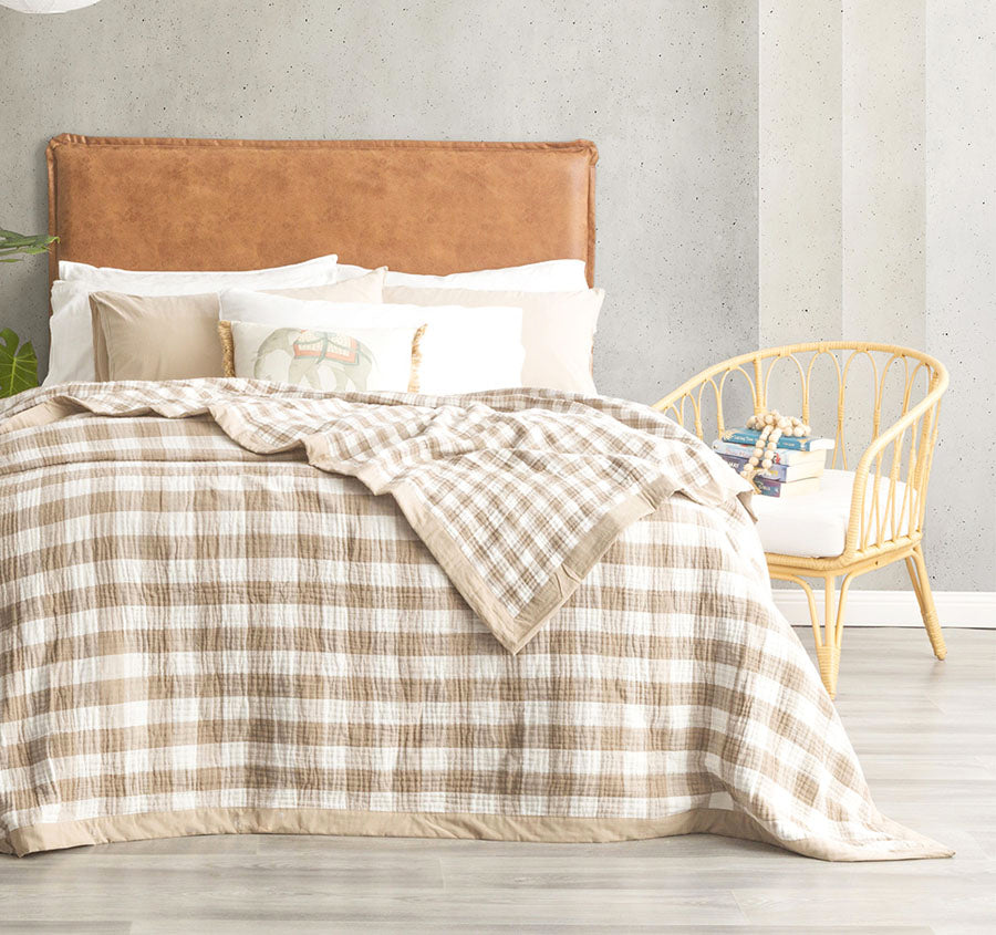 Gingham Blanket Range Tan