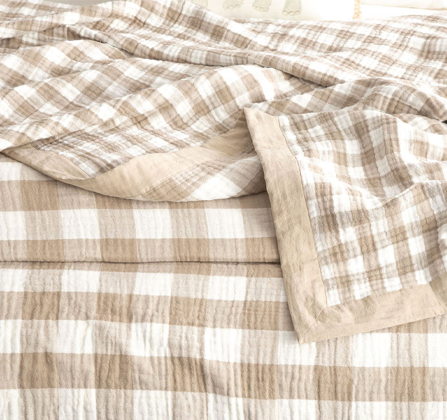 Gingham Blanket Range Tan