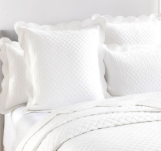 Scallop European Pillowcase Pearl
