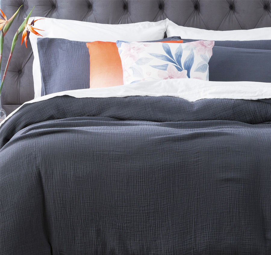 Solana Quilt Cover Set Range Blue