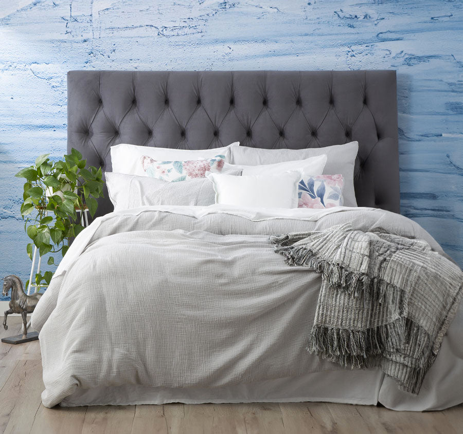 Solana Quilt Cover Set Range Silver