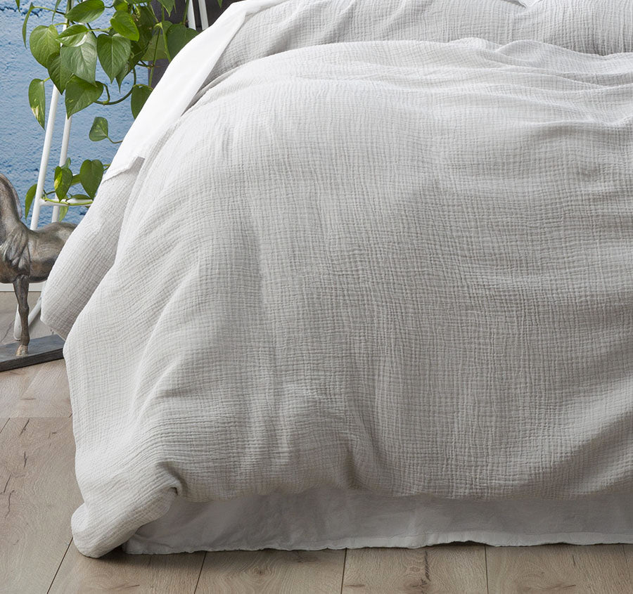 Solana Quilt Cover Set Range Silver