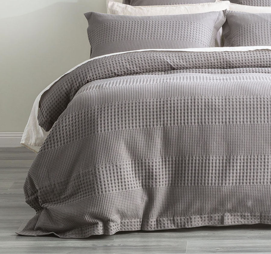 Waffle Elegance Quilt Cover Set Range Fossil