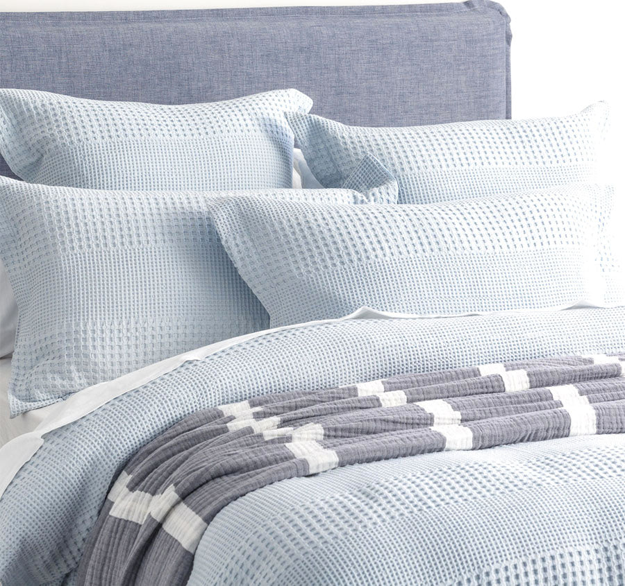 Waffle Elegance Quilt Cover Set Range Sky