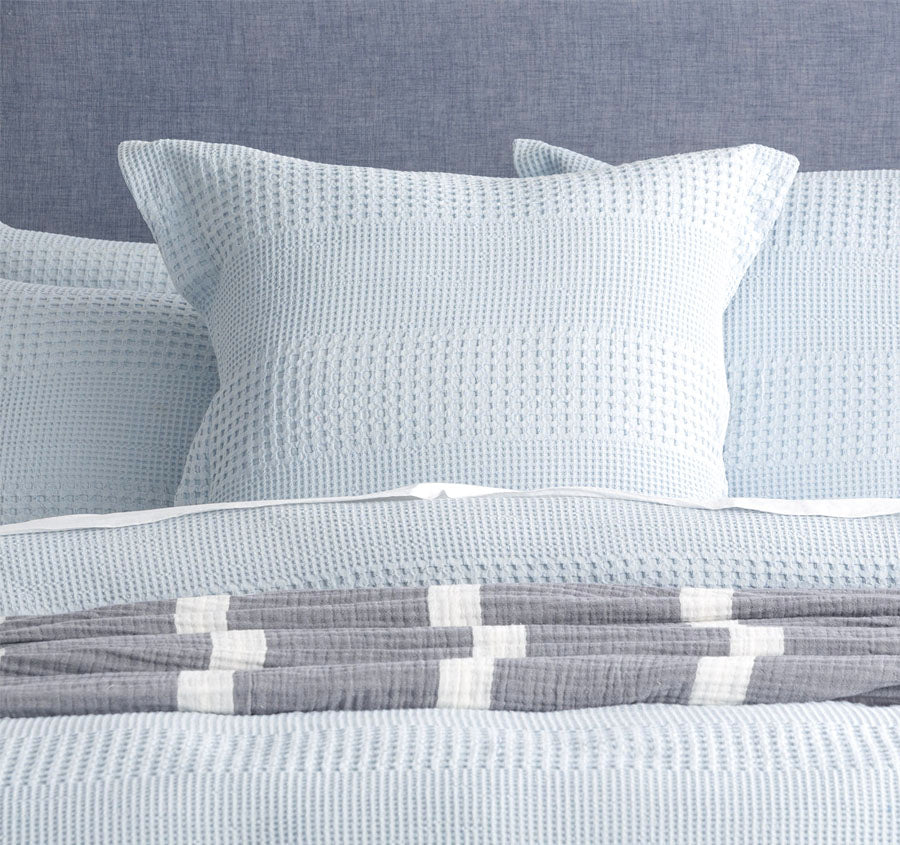 Waffle Elegance Quilt Cover Set Range Sky