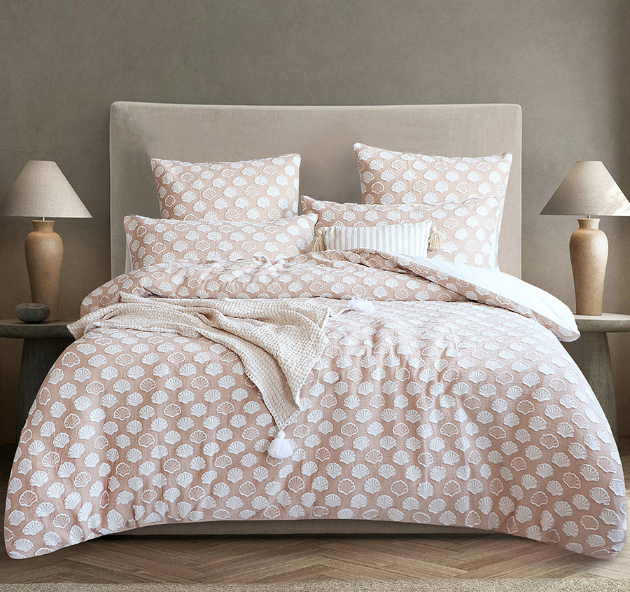 Ariel Quilt Cover Set Range Rust