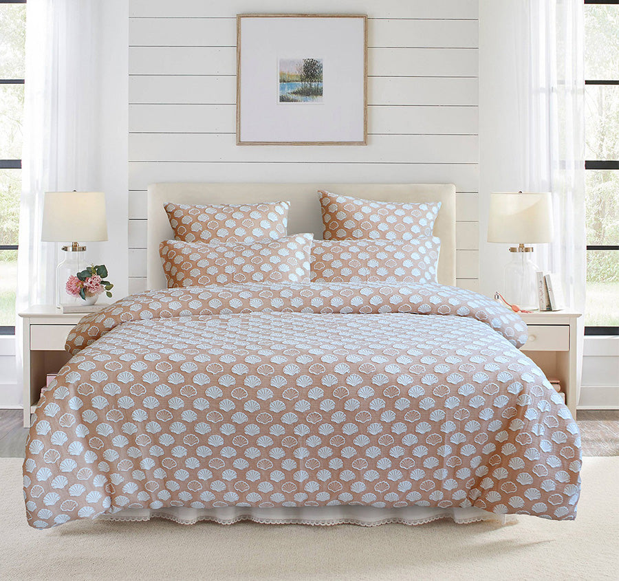 Ariel Quilt Cover Set Range Rust