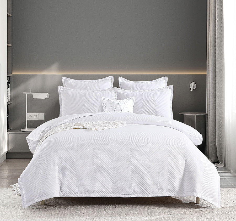 Atlantis Quilt Cover Set Range White