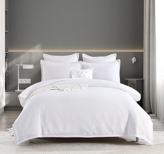 Atlantis Quilt Cover Set Range White