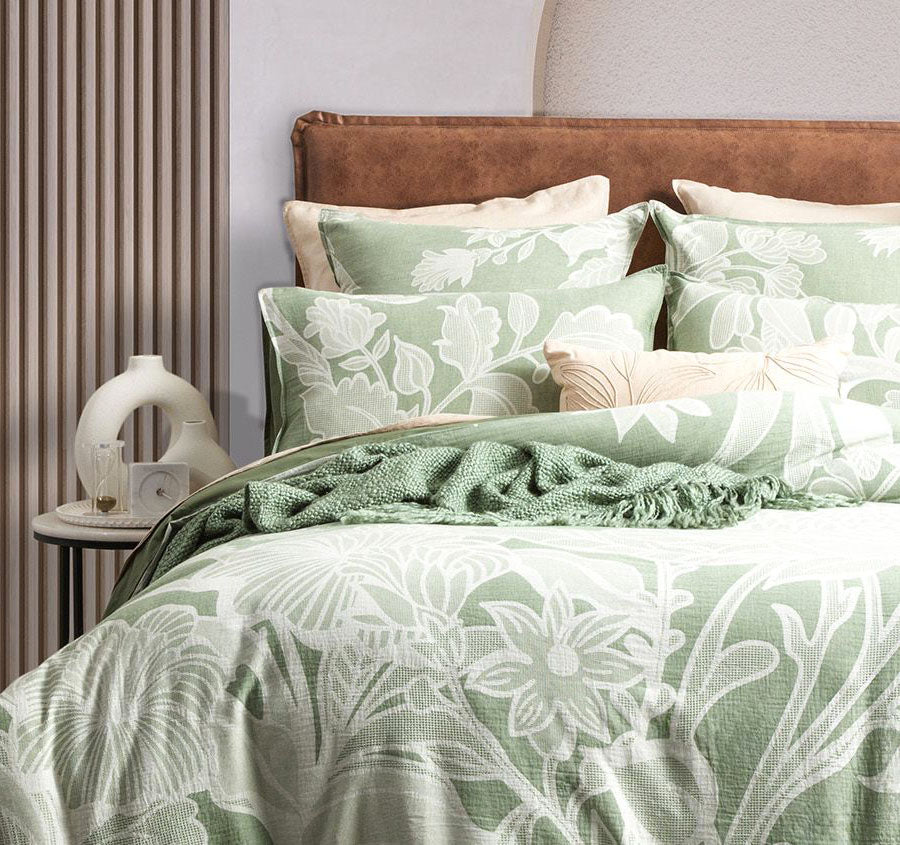 Bentley Quilt Cover Set Range Sage Green