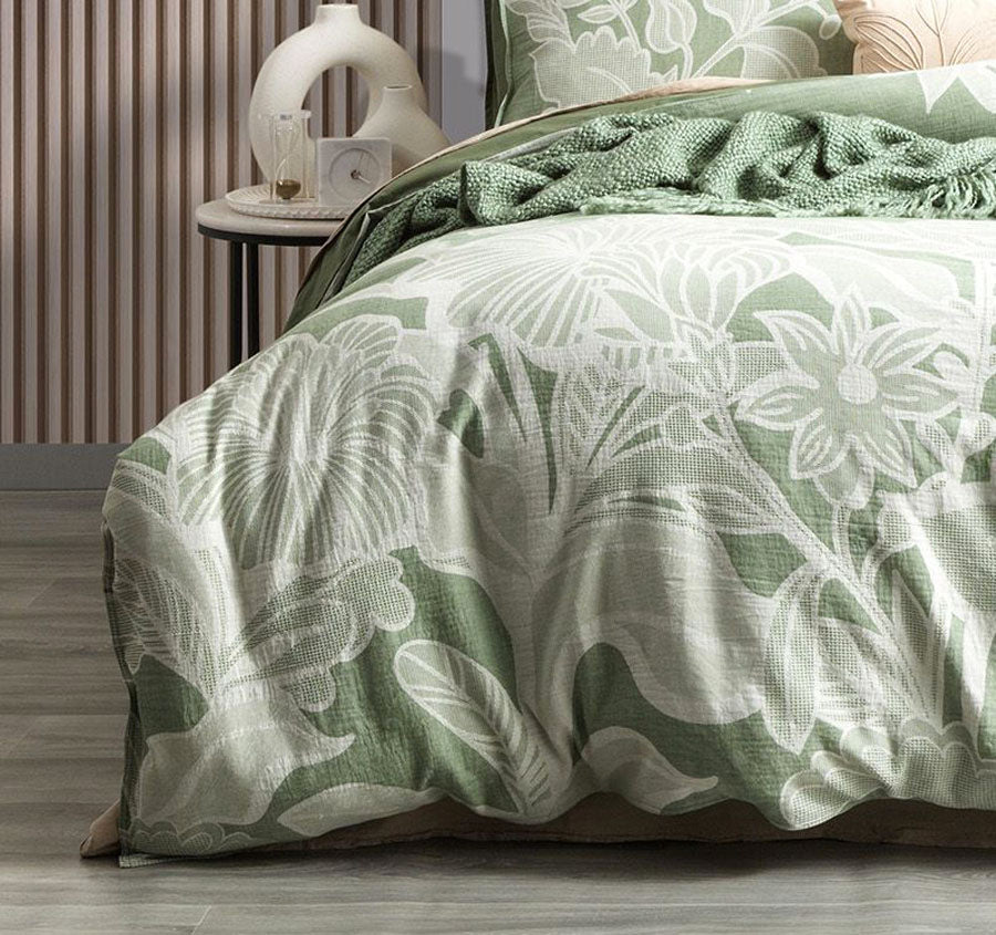 Bentley Quilt Cover Set Range Sage Green