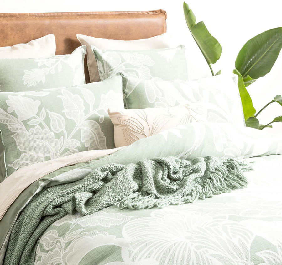 Bentley Quilt Cover Set Range Sage Green