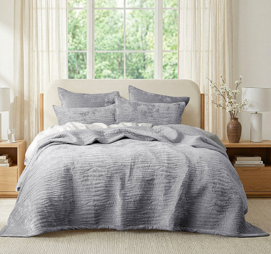 Blake Coverlet Set Range Silverline
