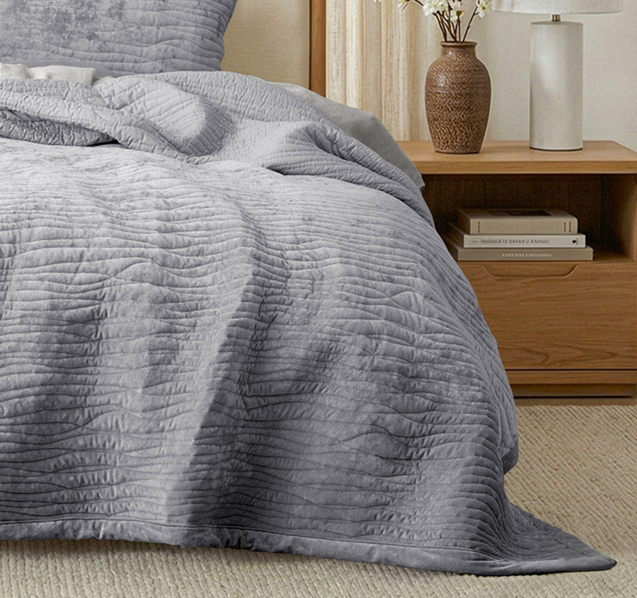 Blake Coverlet Set Range Silverline