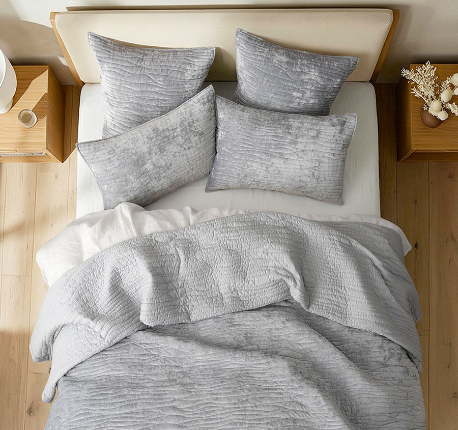 Blake Coverlet Set Range Silverline