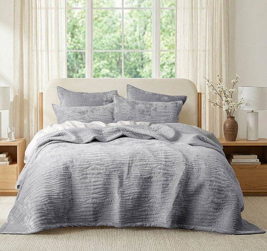 Blake Coverlet Set Range Silverline
