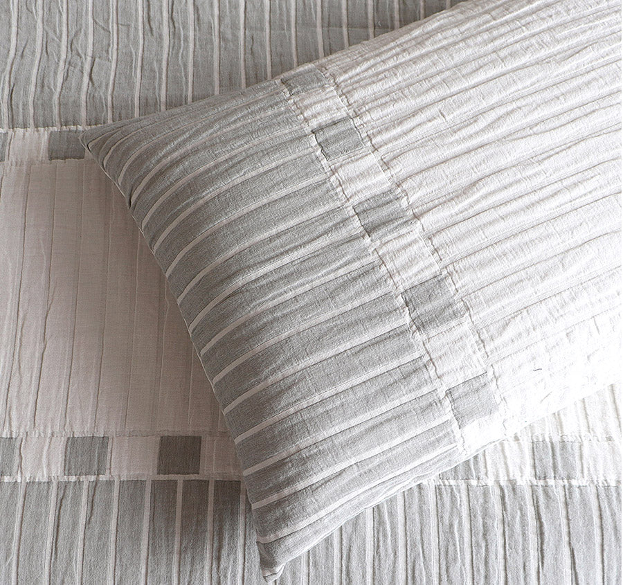Brooks Quilt Cover Set Range White and Sage