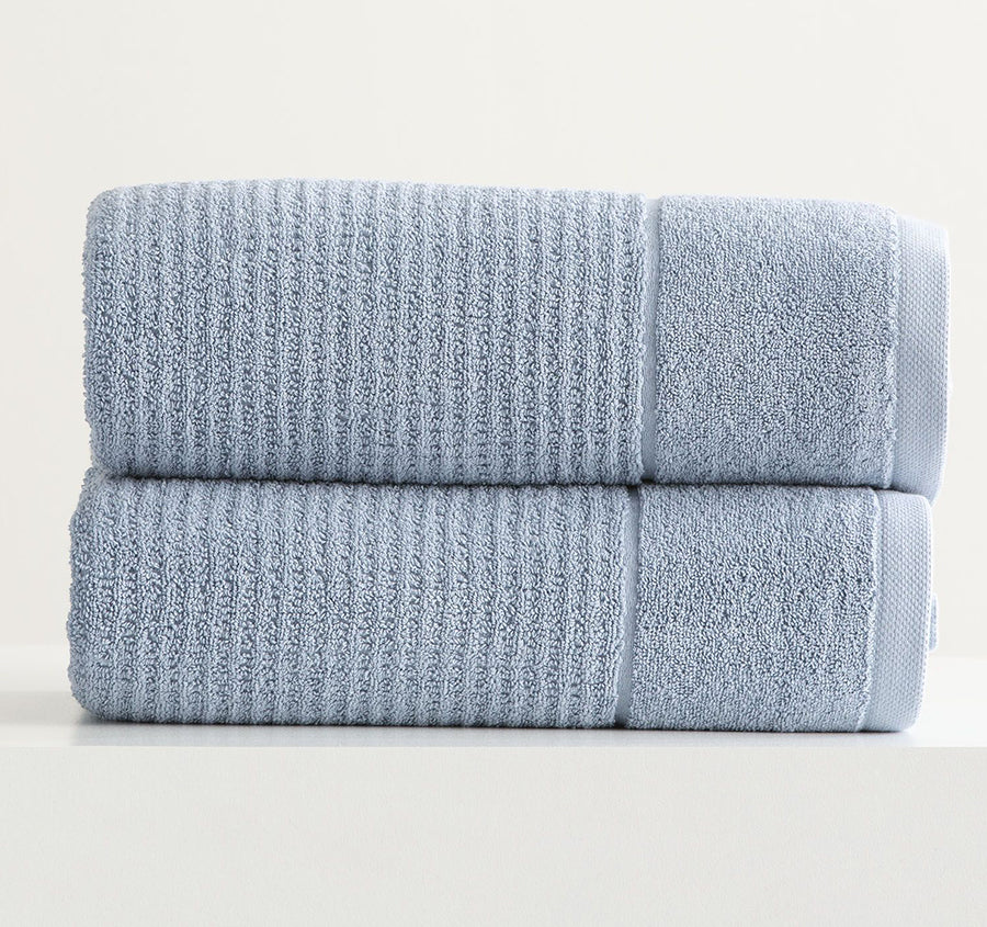 Cambridge Waffle 650GSM Cotton Bath Towel Range Blue Mirage