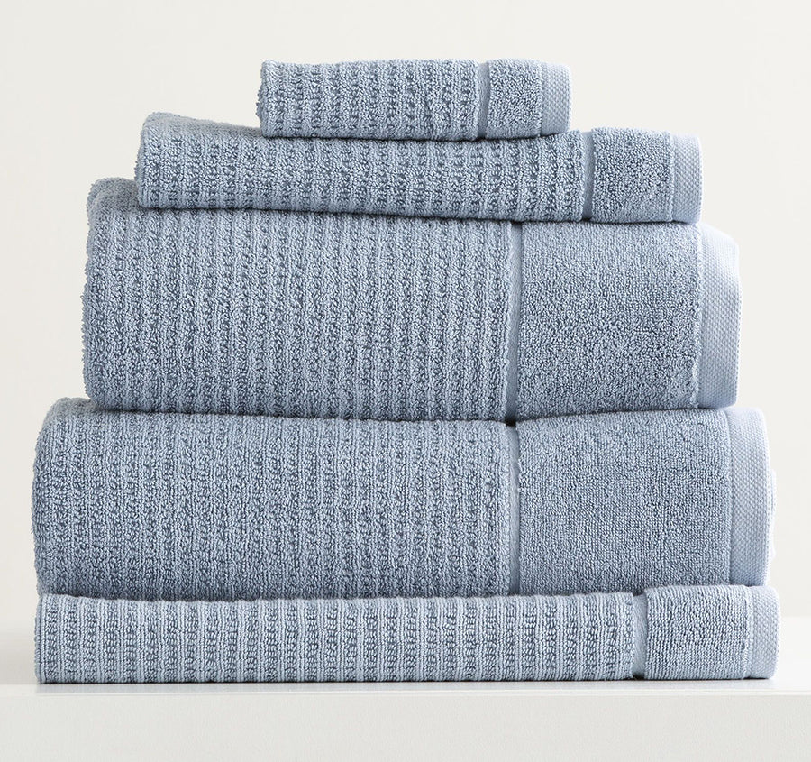 Cambridge Waffle 650GSM Cotton Bath Towel Range Blue Mirage