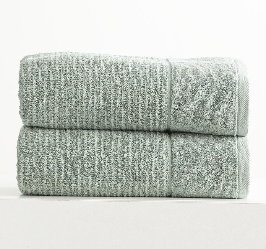 Cambridge Waffle 650GSM Cotton Bath Towel Range Eucalyptus