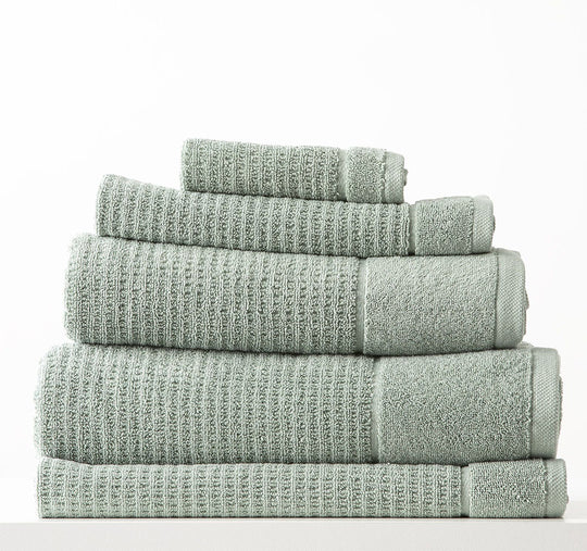 Cambridge Waffle 650GSM Cotton Bath Towel Range Eucalyptus